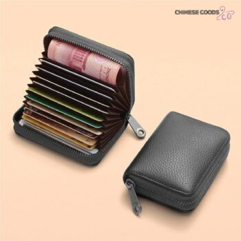 New Card holder. European and American card holder. soft leather anti demagnetization zipper multi card